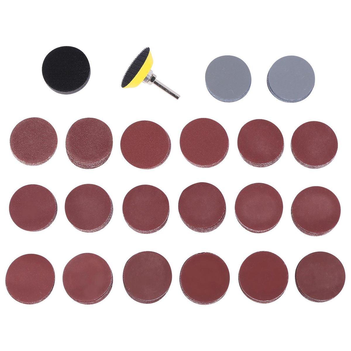 200Pcs 50mm 2 Inch Sander Disc Sanding Discs 80-3000 Grit Paper with 1Inch  Polish Pad Plate  14 Inch for Tool