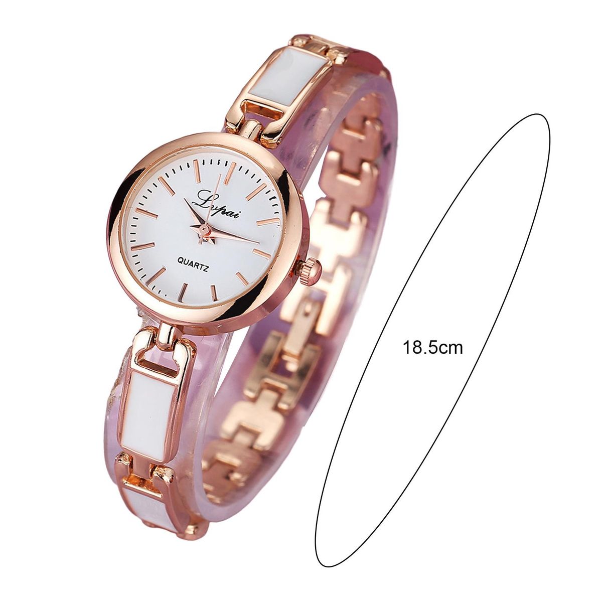 Women Metal Watch Ladies Girls Dress Wristwatch Silver White