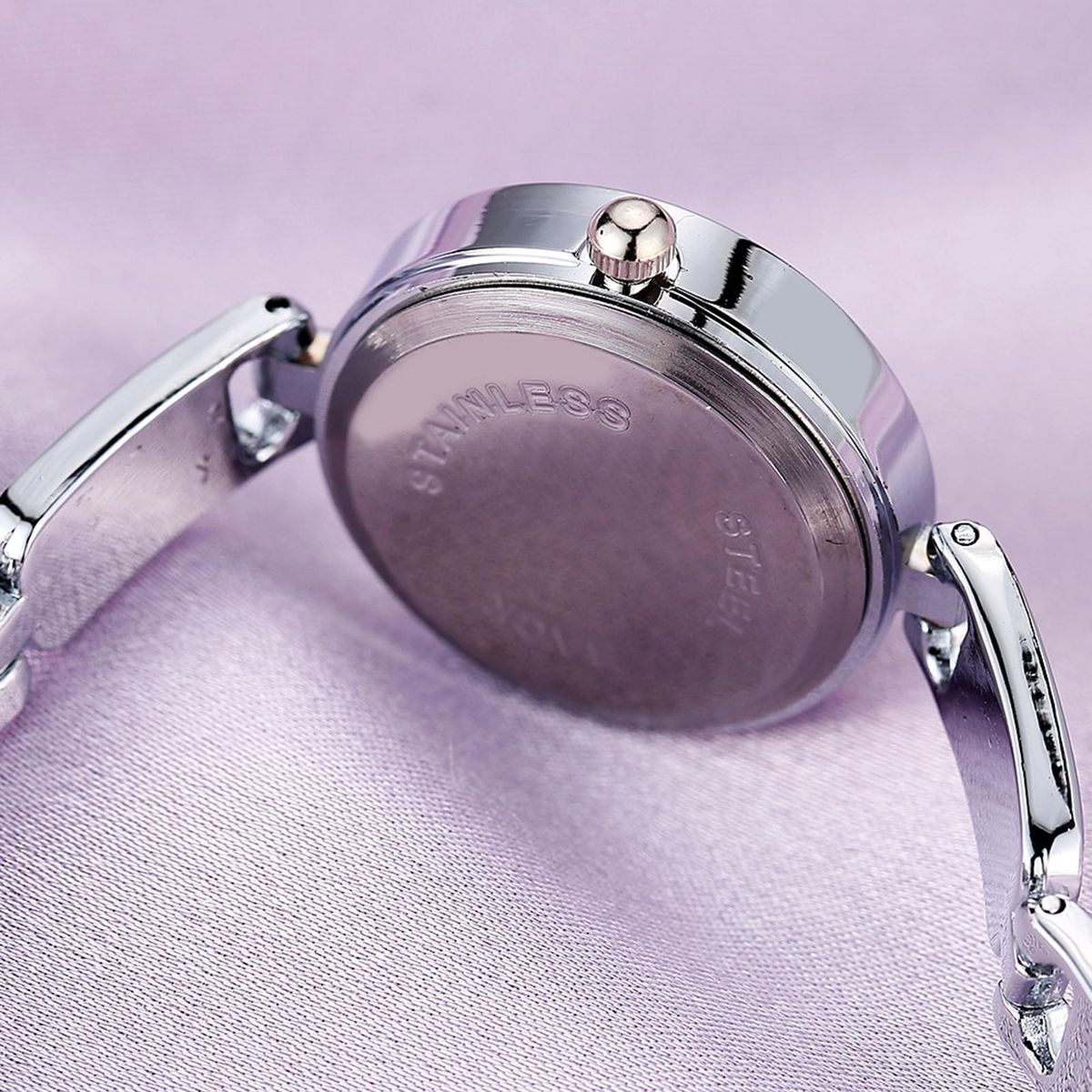 Women Metal Watch Ladies Girls Dress Wristwatch Silver White