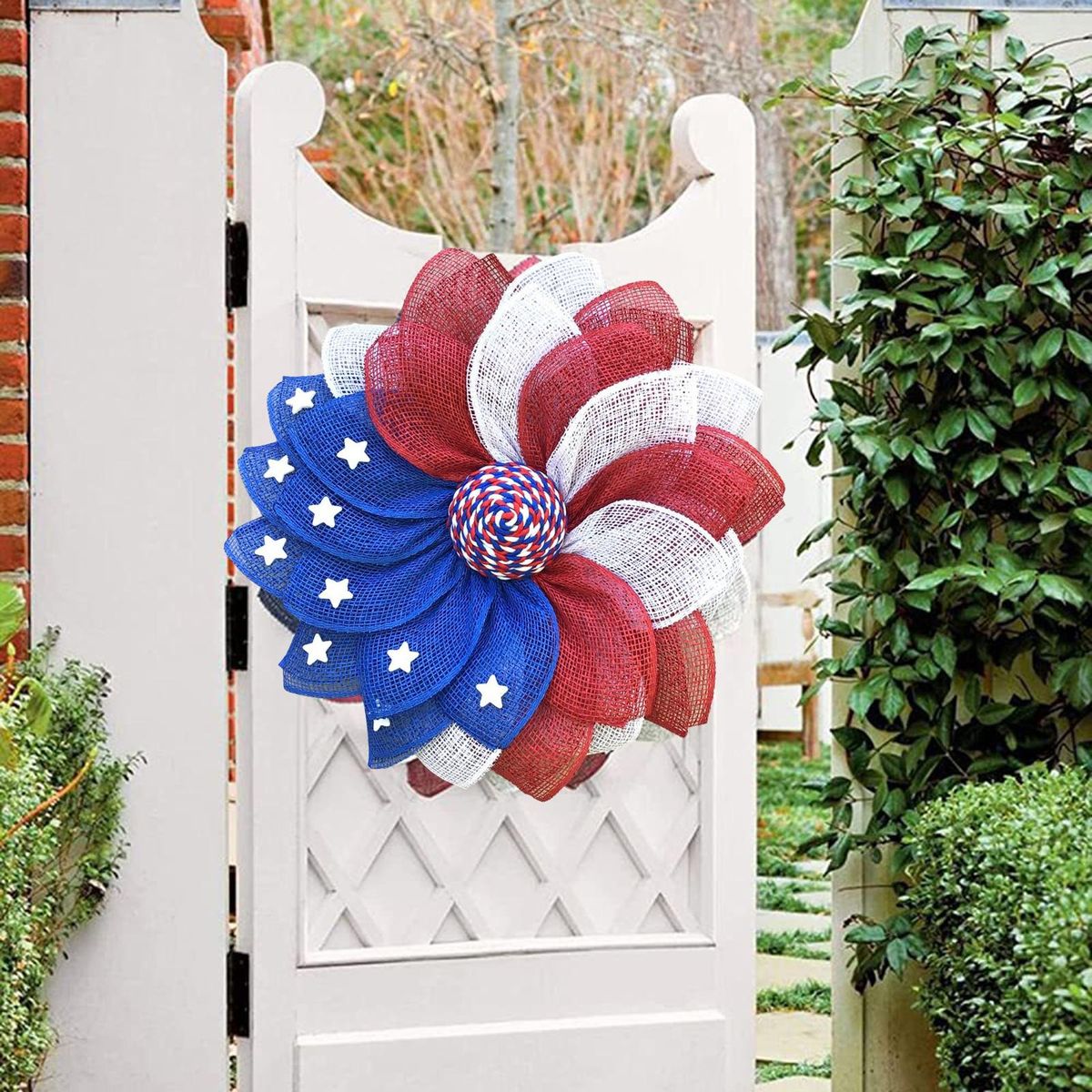 Wreath Decoration US Independence Day Party Door Decor Wreath Multicolor