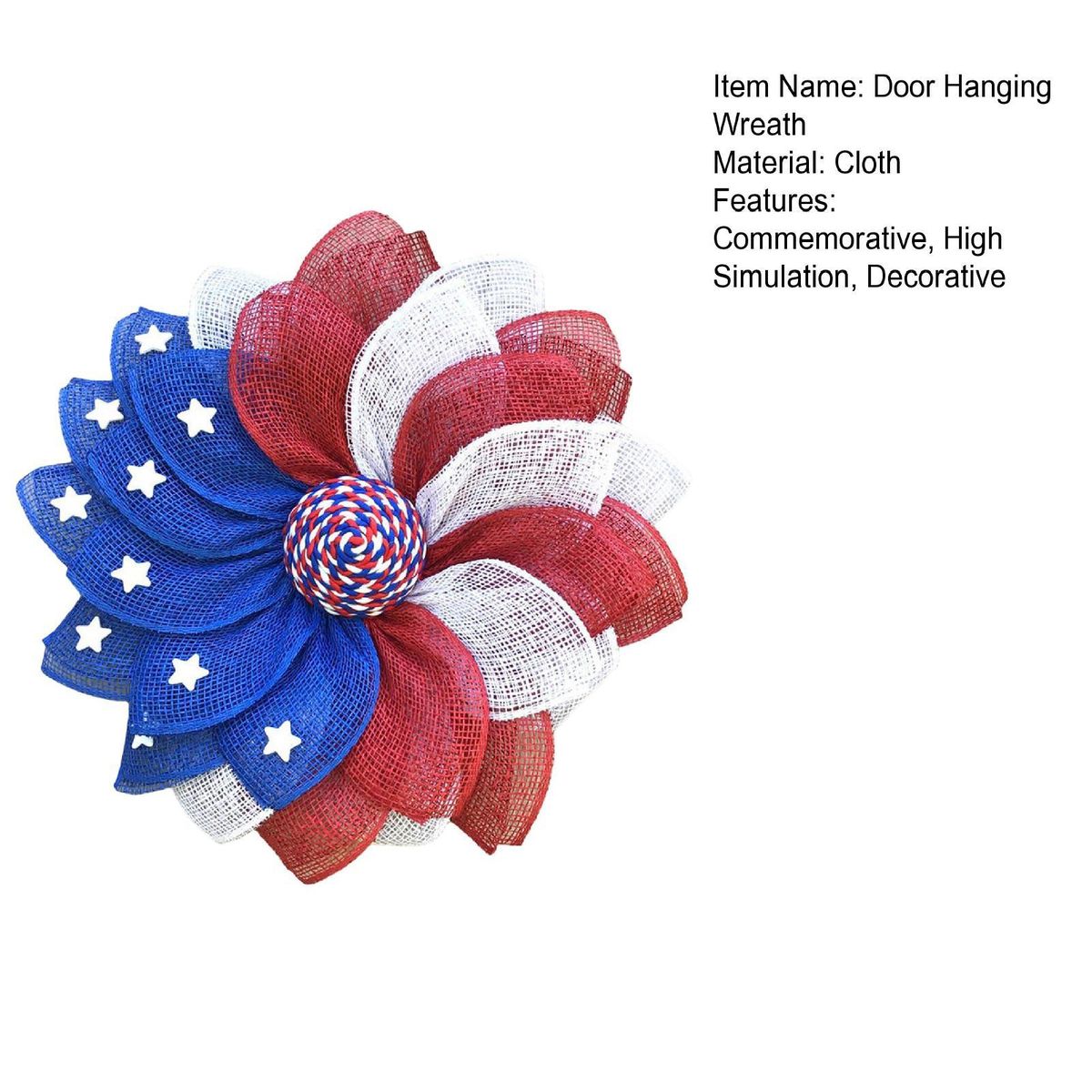 Wreath Decoration US Independence Day Party Door Decor Wreath Multicolor