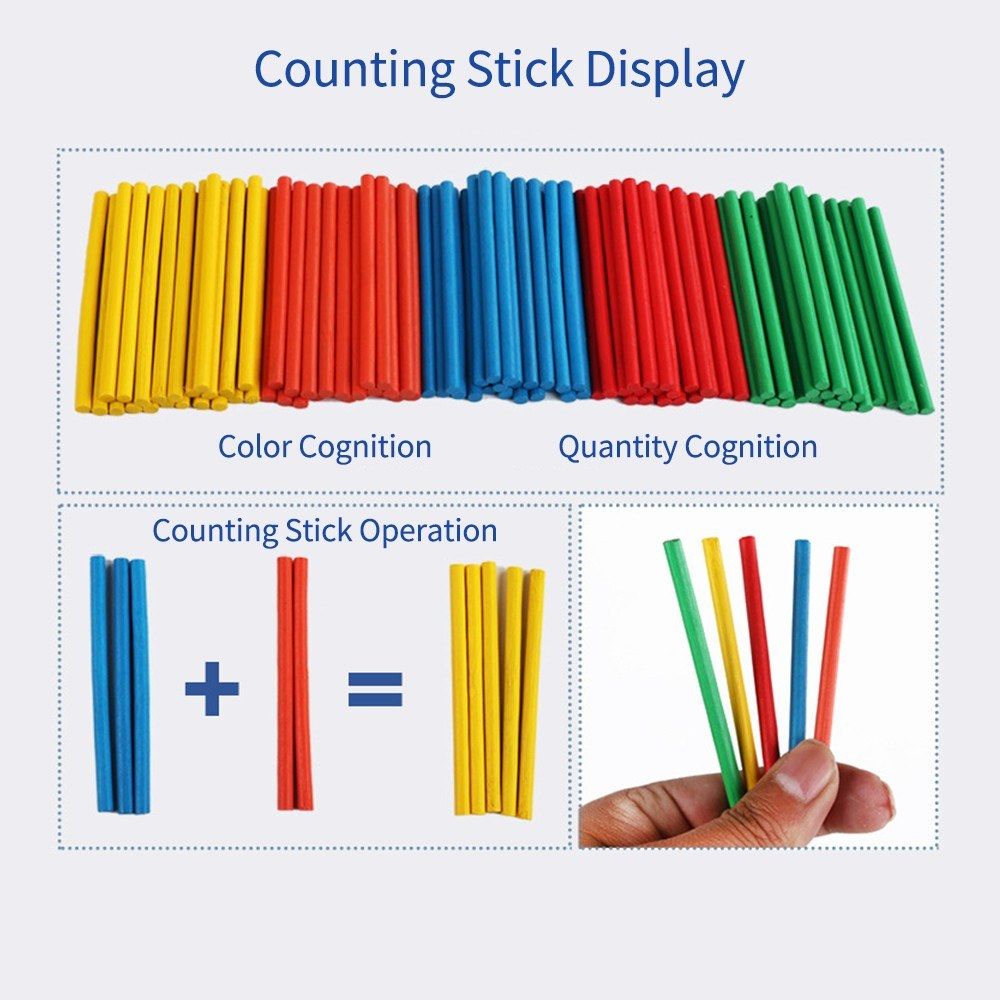 Wooden Number Matching Puzzle Arithmetic Stick Counting