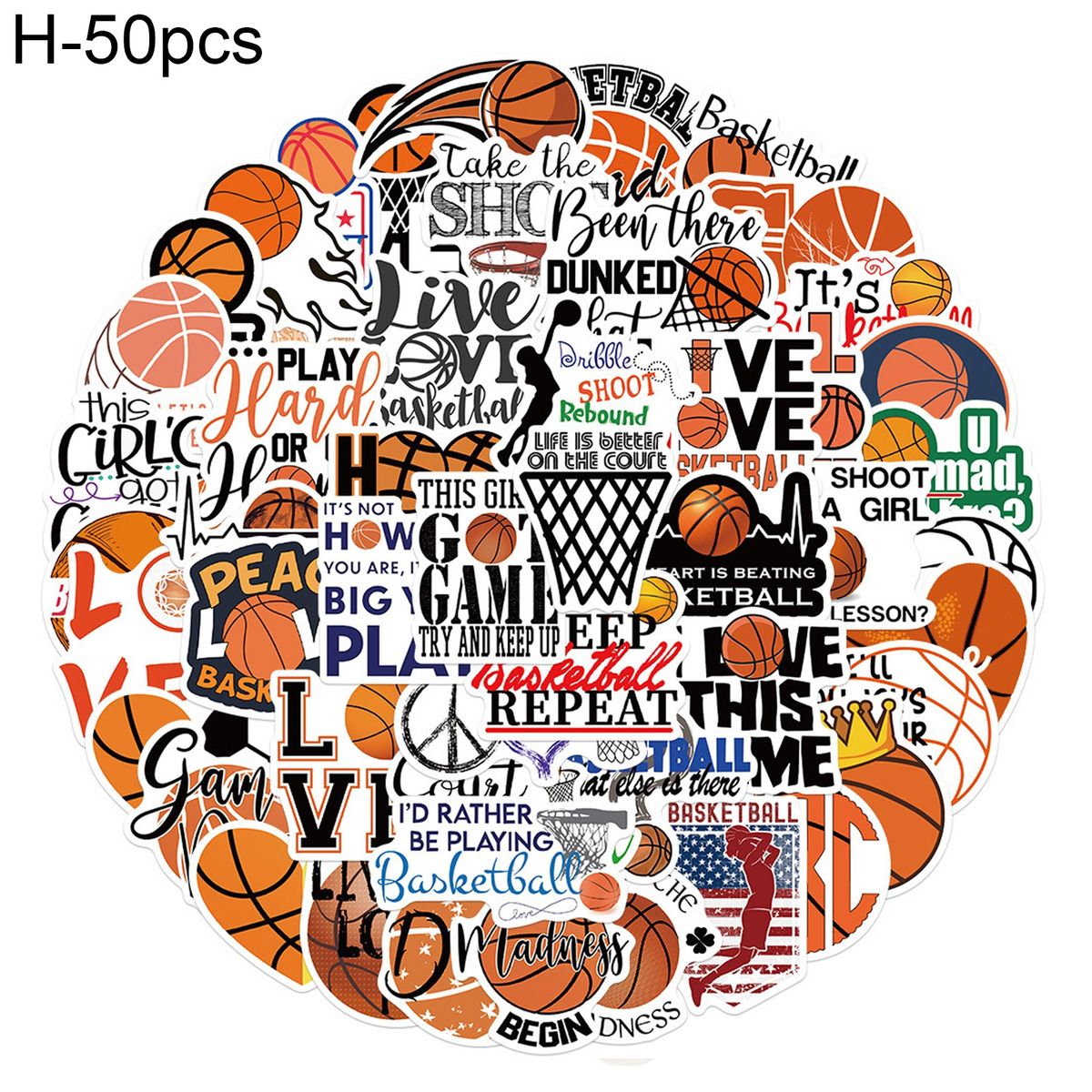 50PcsSet Graffiti Stickers Water Cup Skateboard Decorative H