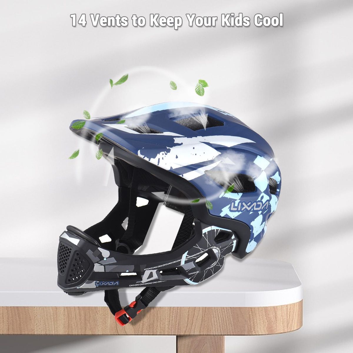Kids Cycling Helmet Detachable Full Face Helmet Adjustable Cycling Helmet for for Children Cycling