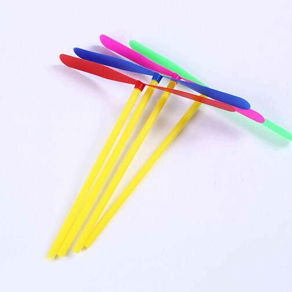 100Pcs Funny Dragonfly Shape Hand Push Flying Propeller Outdoor Sports Game Kids Summer Toys Gift For Children Party Times