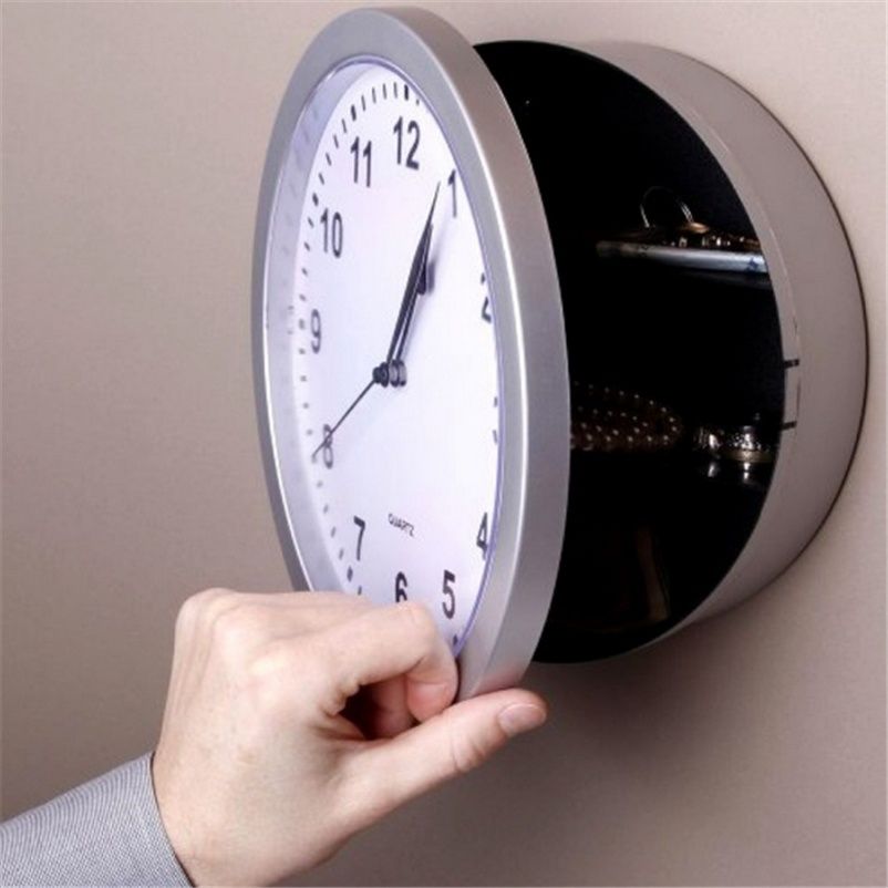 Hidden Secret Wall Clock Safe Money Stash Jewellery Stuff Storage Container Box