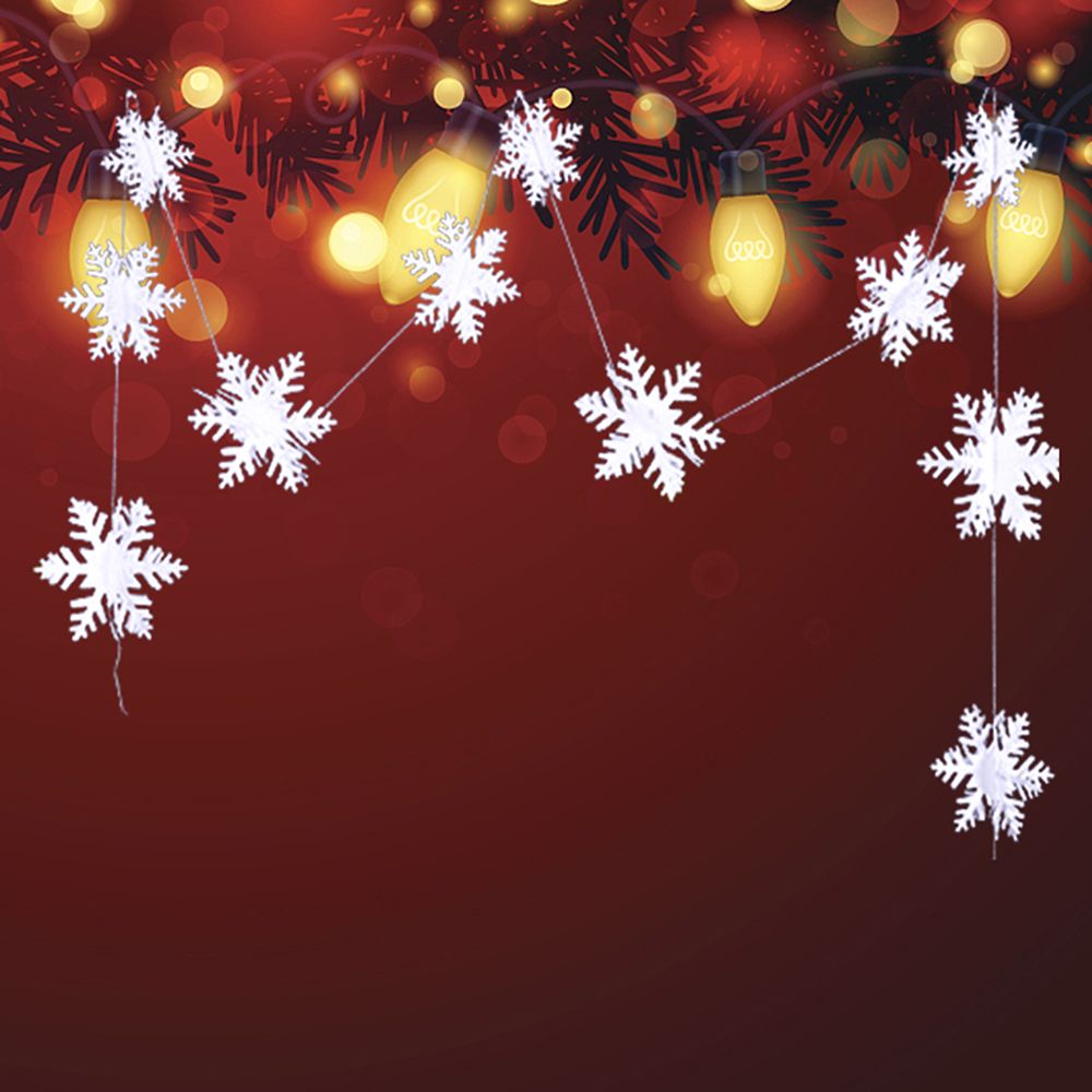 3D Pearl Paper Snowflake String Christmas Ornaments Festival