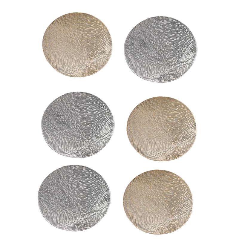6 Pcs PVC Placemats Cutout Round Non Slip Dining Table Mats