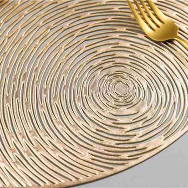6 Pcs PVC Placemats Cutout Round Non Slip Dining Table Mats