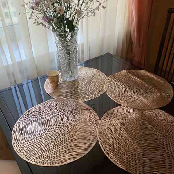 6 Pcs PVC Placemats Cutout Round Non Slip Dining Table Mats