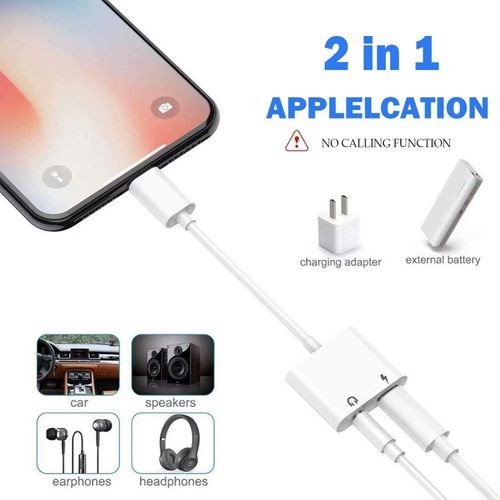 G1 Lightning To 3.5mm 2 In 1 Headphone Adapter For Iphone
