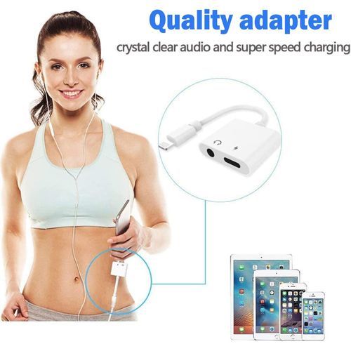 G1 Lightning To 3.5mm 2 In 1 Headphone Adapter For Iphone