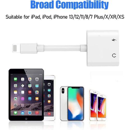 G1 Lightning To 3.5mm 2 In 1 Headphone Adapter For Iphone