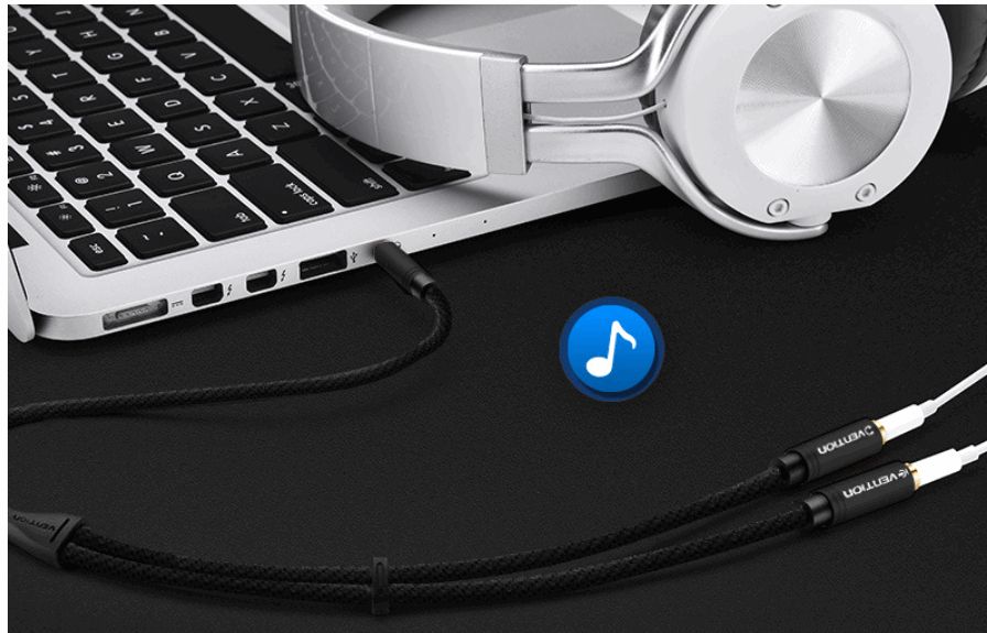 Headset Adapter Microphone And Headphone Splitter 3.5mm 0.3M