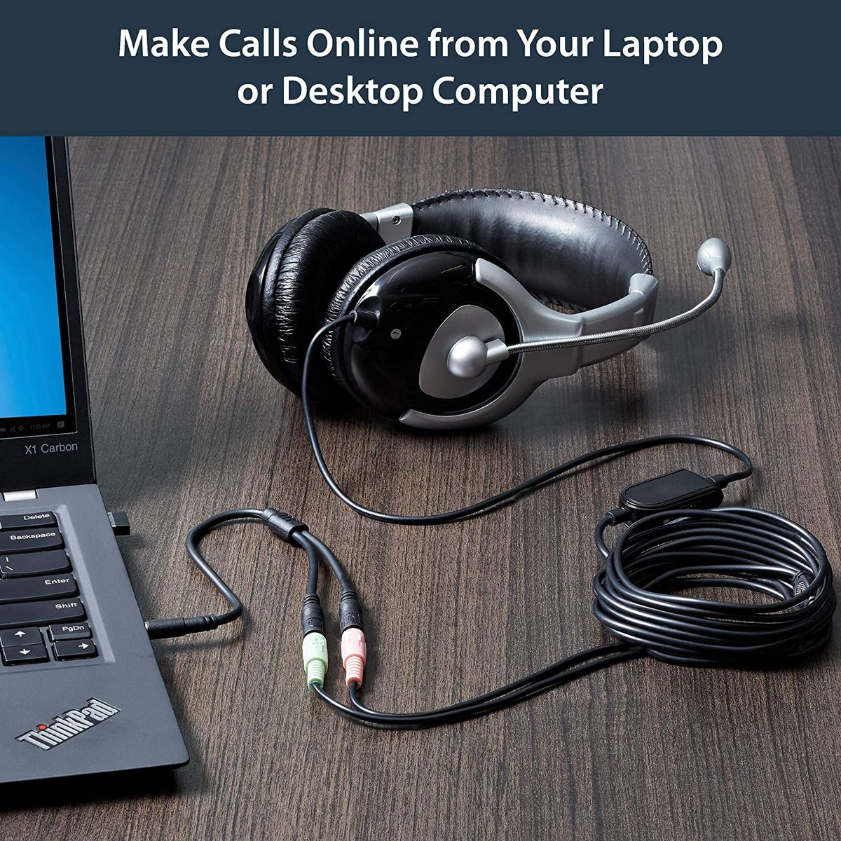 Headset Adapter Microphone And Headphone Splitter 3.5mm 0.3M