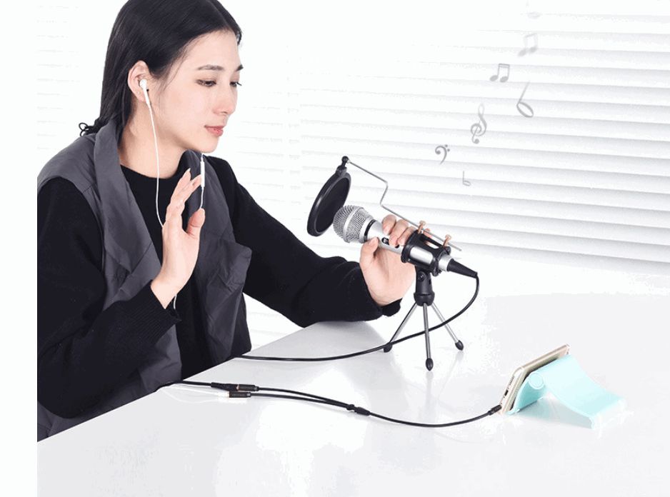 Headset Adapter Microphone And Headphone Splitter 3.5mm 0.3M