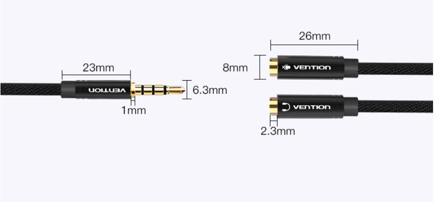 Headset Adapter Microphone And Headphone Splitter 3.5mm 0.3M