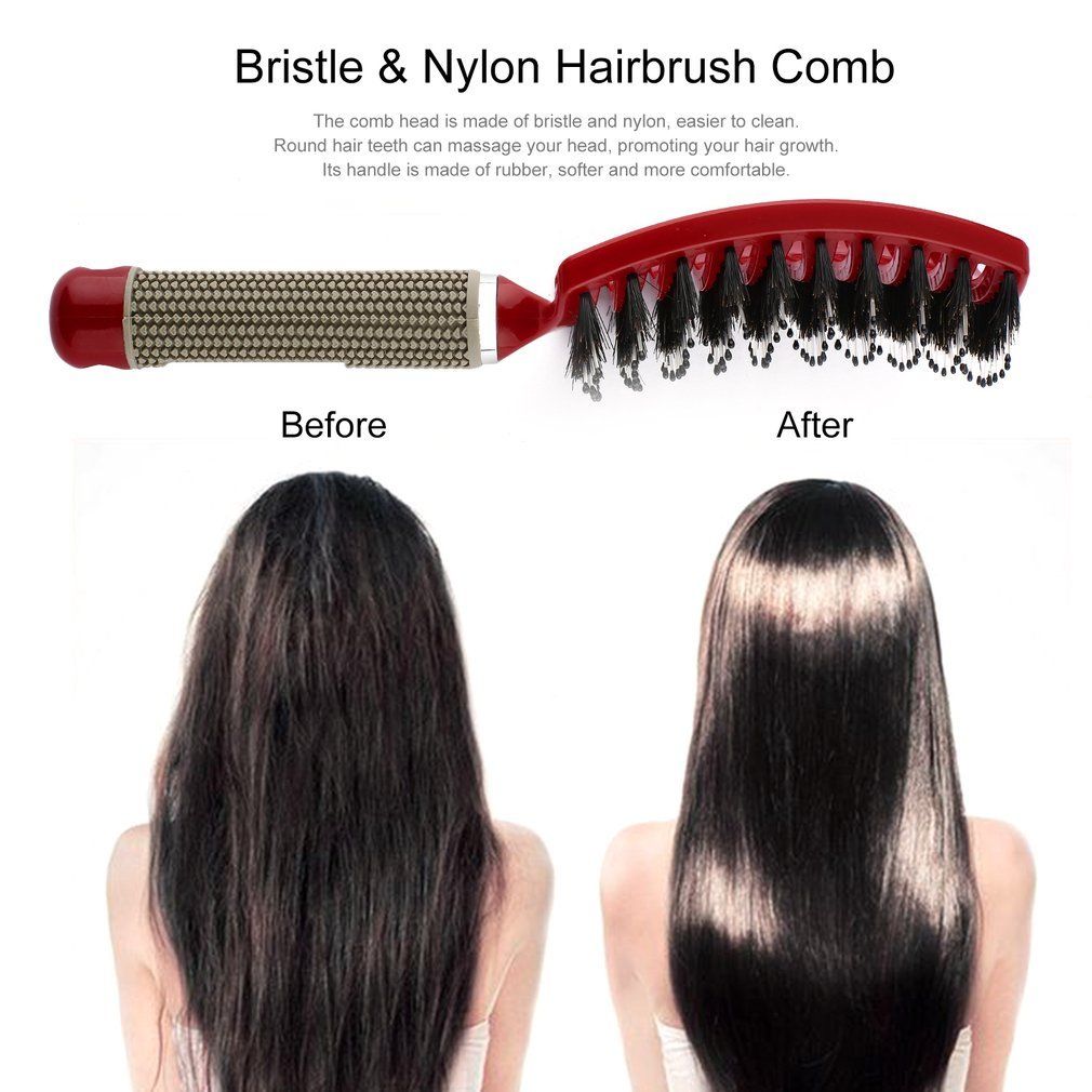 OR Hair Scalp Mage Comb Bristle & Nylon Hairbrush Wet Curly Hair Styling Tool