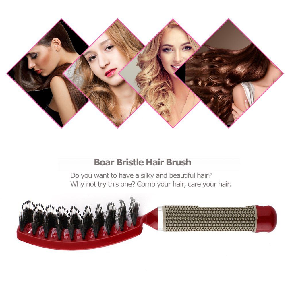 OR Hair Scalp Mage Comb Bristle & Nylon Hairbrush Wet Curly Hair Styling Tool