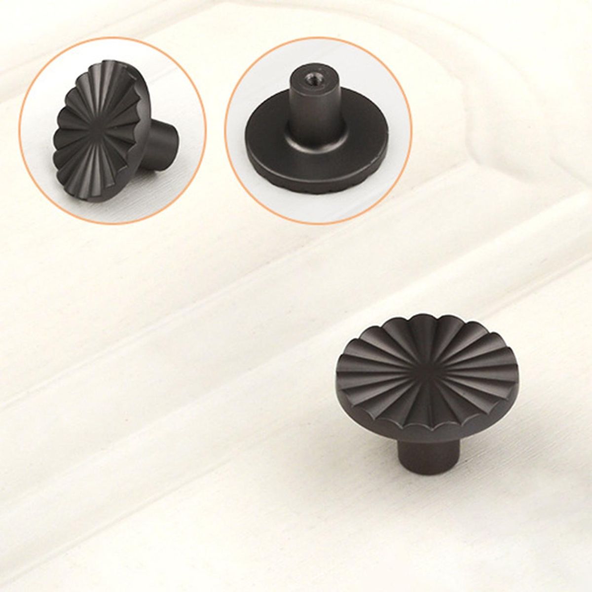 1 Set Door Pull Cupboard Closet Cabinet Handle Pull Black