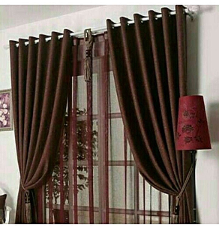 7.5ft By 7.5ft High Quality Curtain-Brown With Rings
