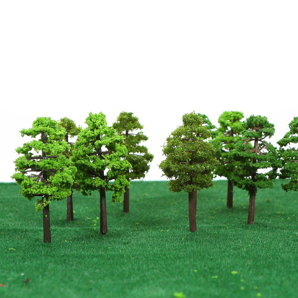 60pcs Mini Plastic Green Trees Scale Architectural Models