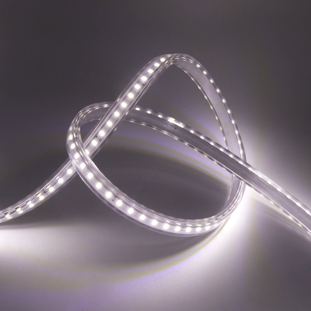 2835 LED Strip 220V 120LEDs/m IP67 Waterproof Indoor Outdoor Decoration Cool/Warm White / Blue Flexible Tape Rope LED Light Lamp-Cool White- 220V-2m-