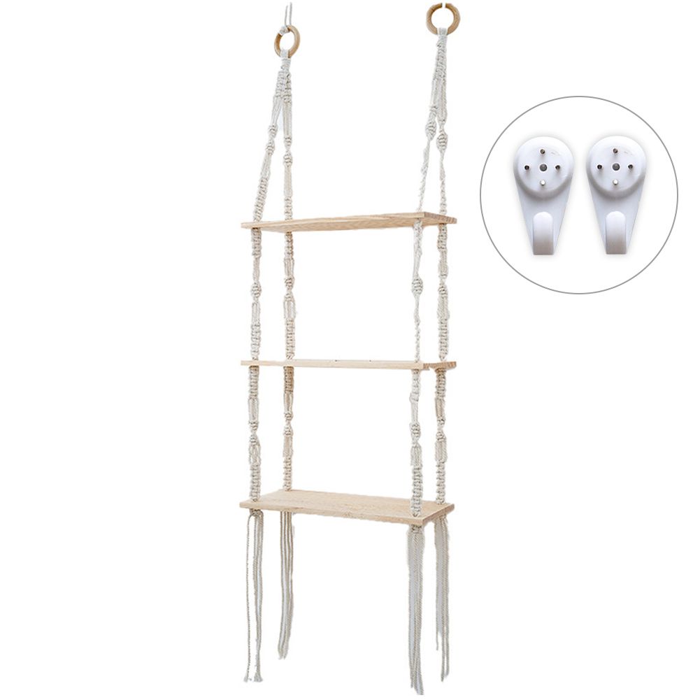 3 Tier Wall Hanging Shelf Wall Decor Decorative Creamy White