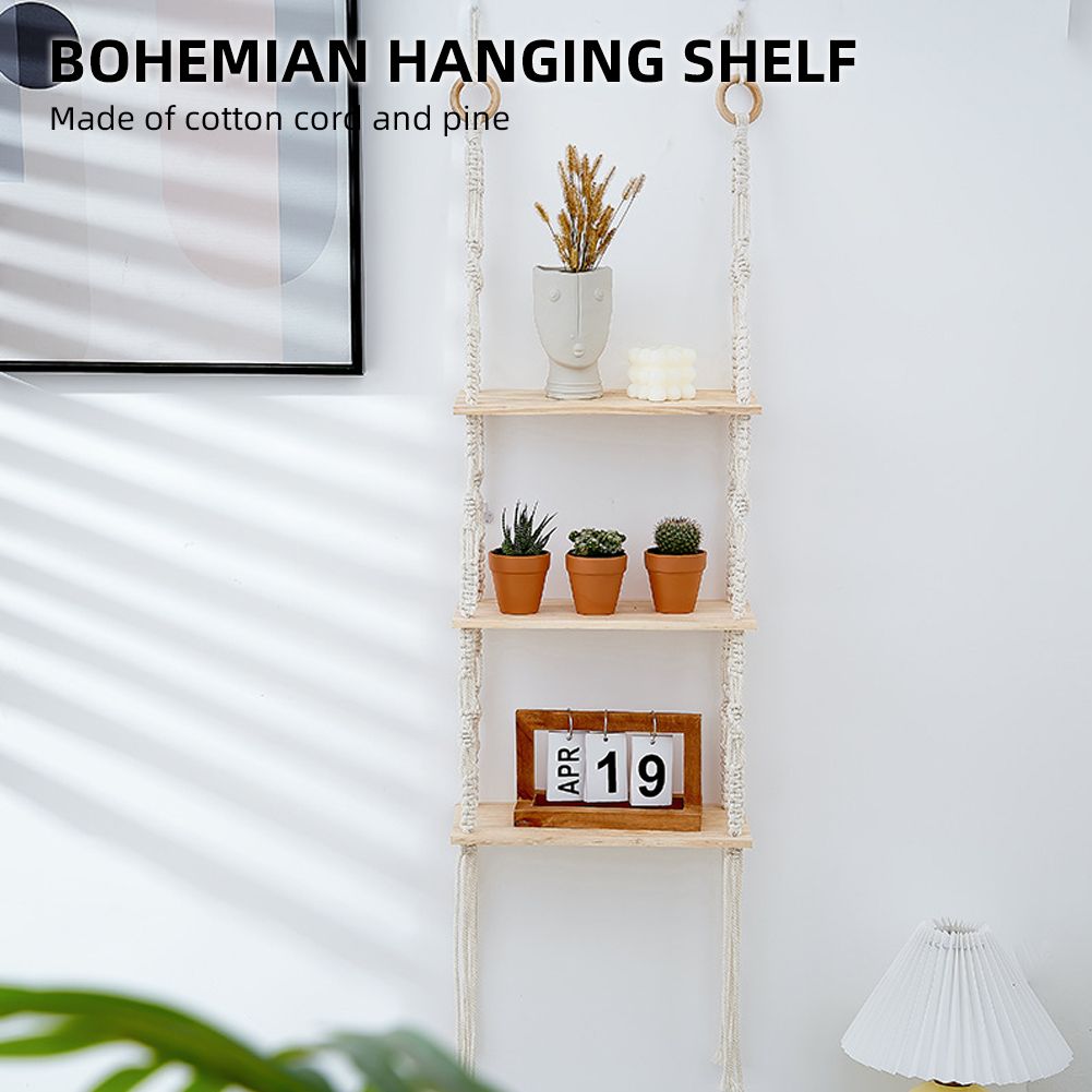 3 Tier Wall Hanging Shelf Wall Decor Decorative Creamy White