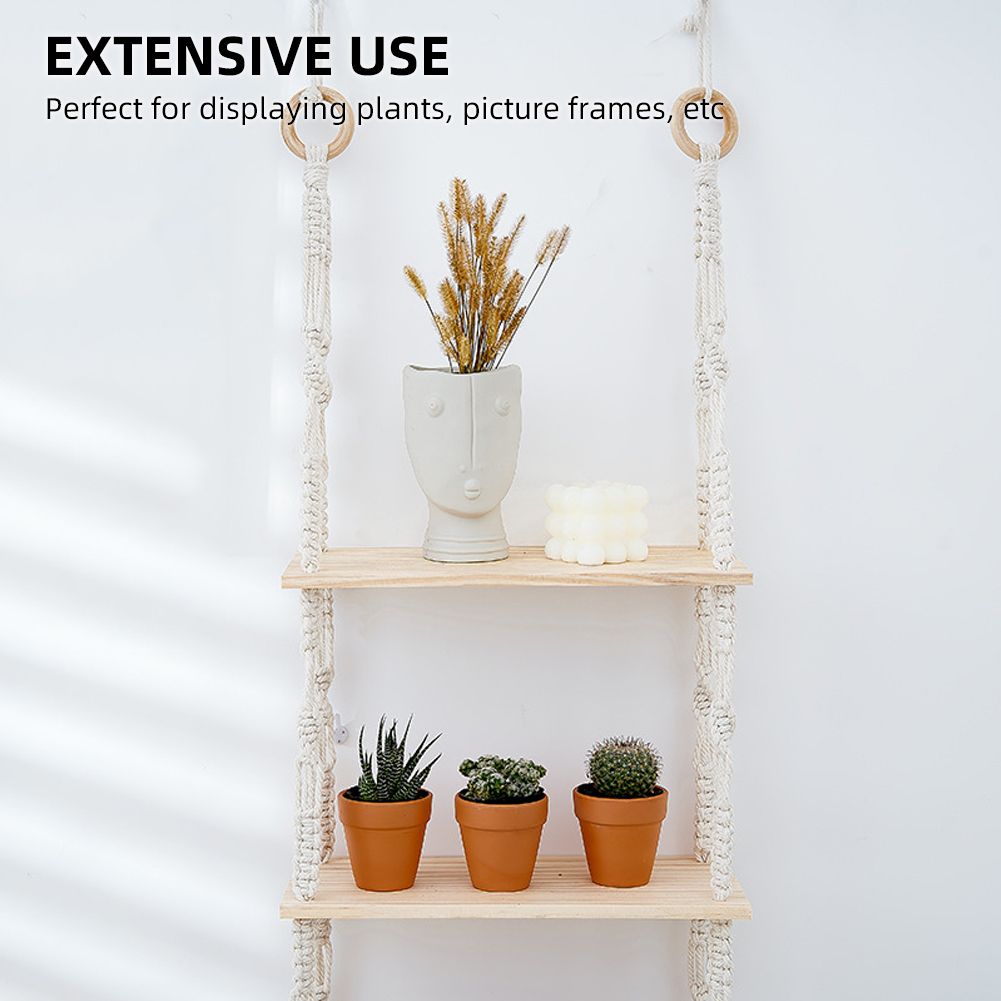 3 Tier Wall Hanging Shelf Wall Decor Decorative Creamy White