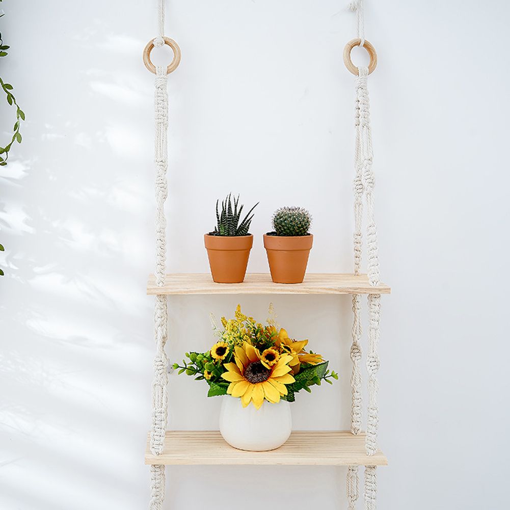 3 Tier Wall Hanging Shelf Wall Decor Decorative Creamy White
