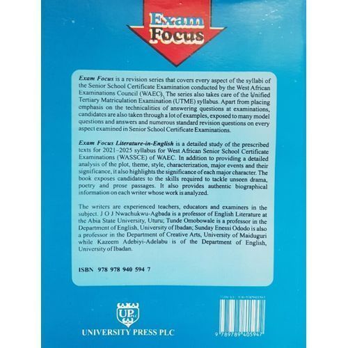 Exam Focus, Literature-in-English, 2021-2025