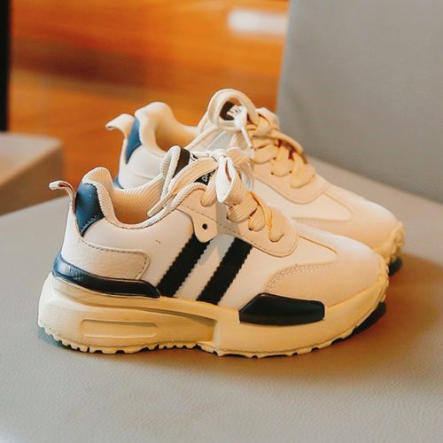 Running Shoes For Girls Lace-up Girls Flats Sport Shoes Beige