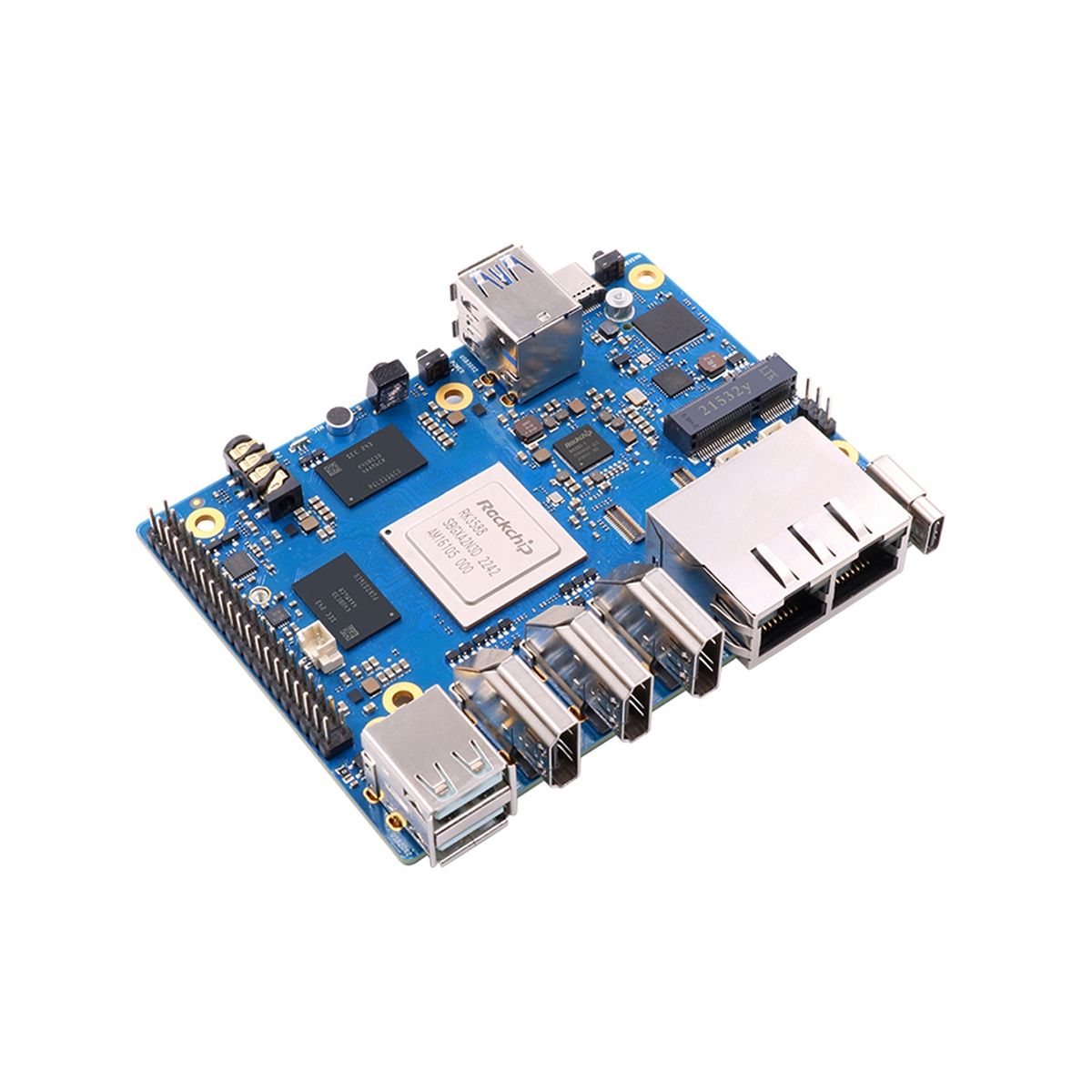 For Orange Pi 5 Plus Development Board 4G+32G Memory Card RK3588 64Bit 2.5G M.2 Slot Support 2230 Wi-Fi 6 BT Module