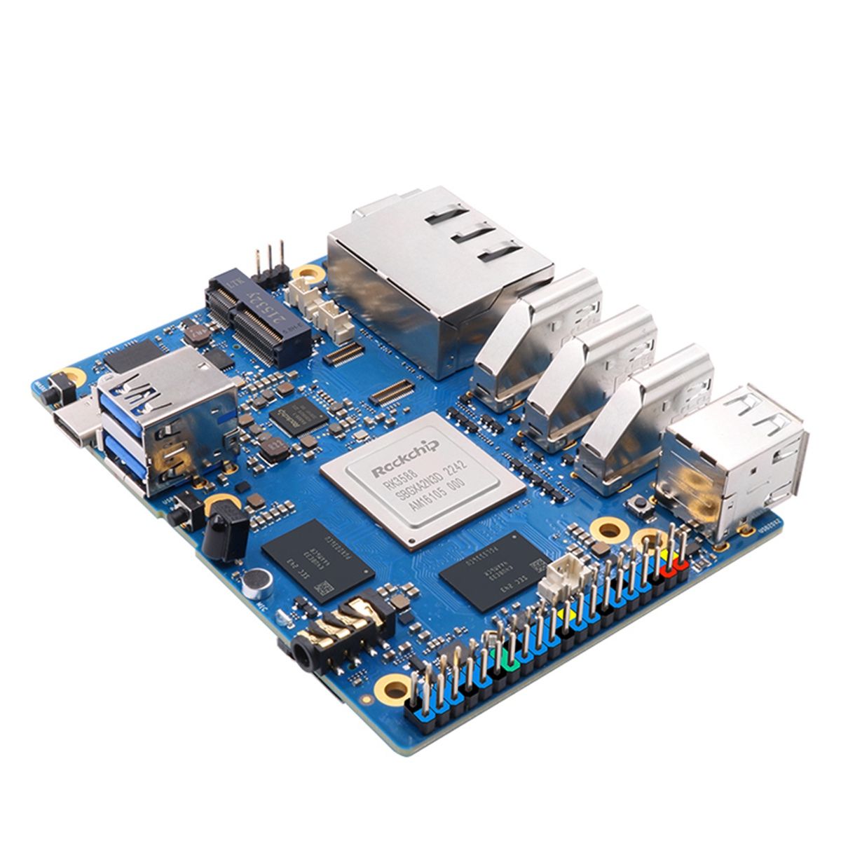 For Orange Pi 5 Plus Development Board 4G+32G Memory Card RK3588 64Bit 2.5G M.2 Slot Support 2230 Wi-Fi 6 BT Module