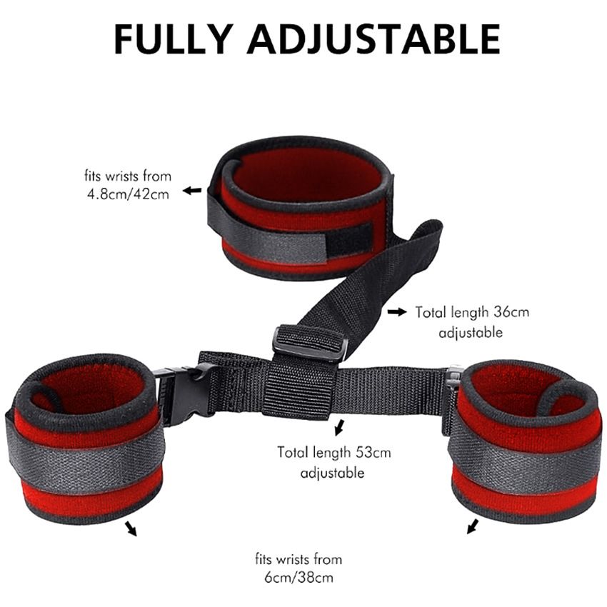 Bondage Restraints Hand Neck Arm Cuffs BDSM Bed Fetish Kit Plus Free Gift