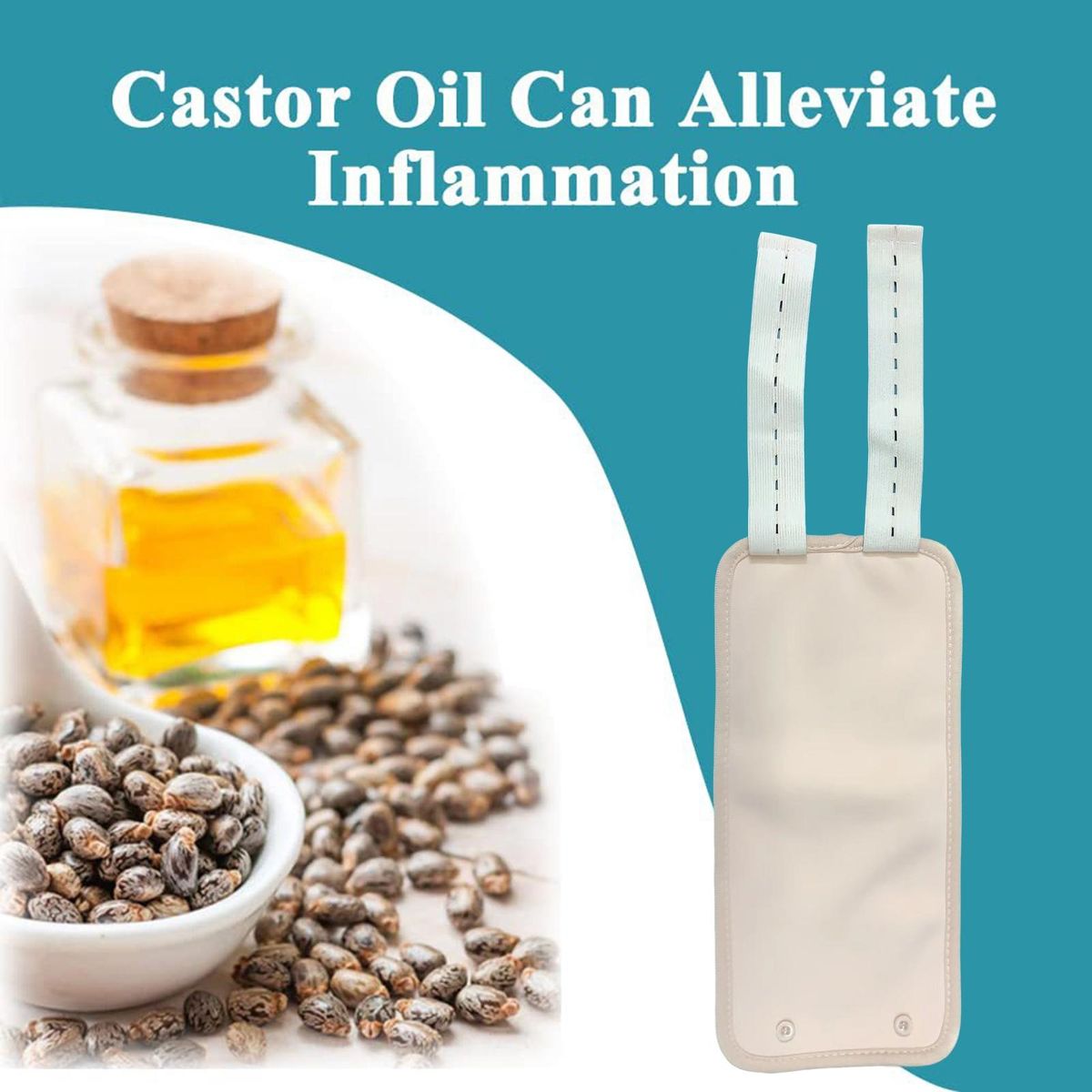 Castor Oil Leg Packs Organic Castor Oil Compress Kit for Calf Khaki