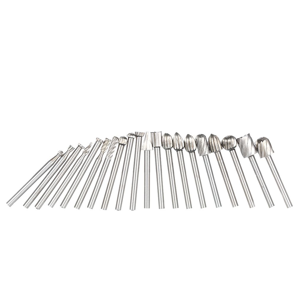20PCS 3mm Shank HSS CNC Rotary Burrs Set Tools File Milling