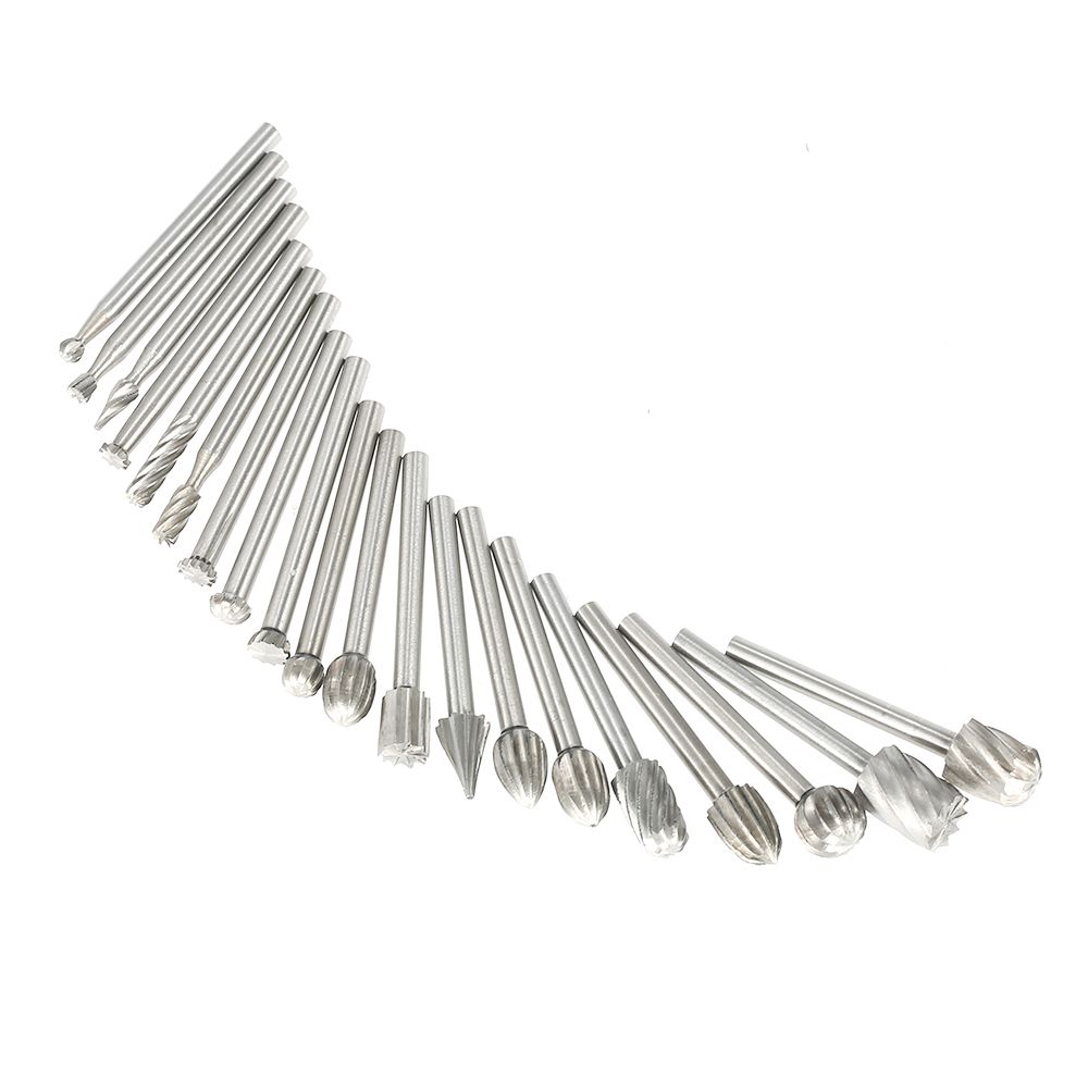 20PCS 3mm Shank HSS CNC Rotary Burrs Set Tools File Milling