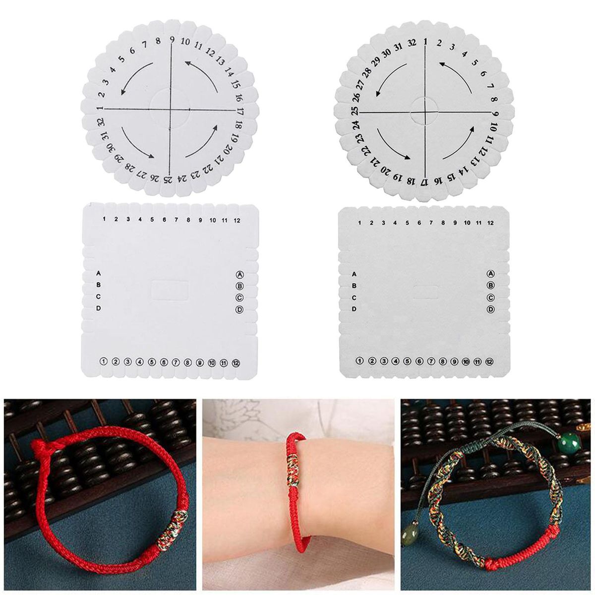 4x Braiding Disk  Beading Cord Disc Braided   Bracelet Loom