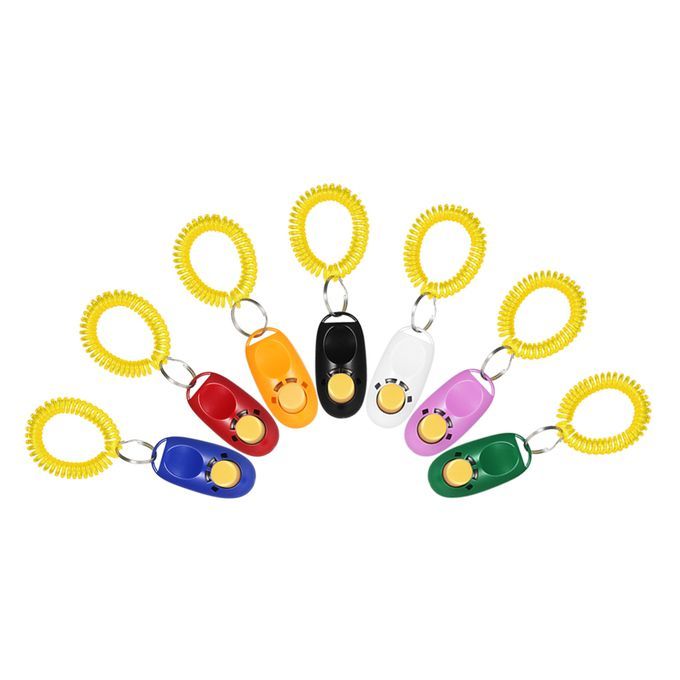 New 7 Pack Pet Dog Training Clicker Trainer Aid Wrist-