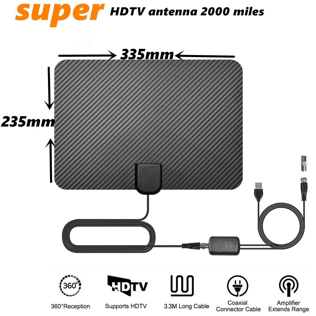 Indoor 2000 Miles Antenna Tv Digital HDTV Antenna Satellite Receiver With Amplifier Radius Aerial Fox Satellite Dish