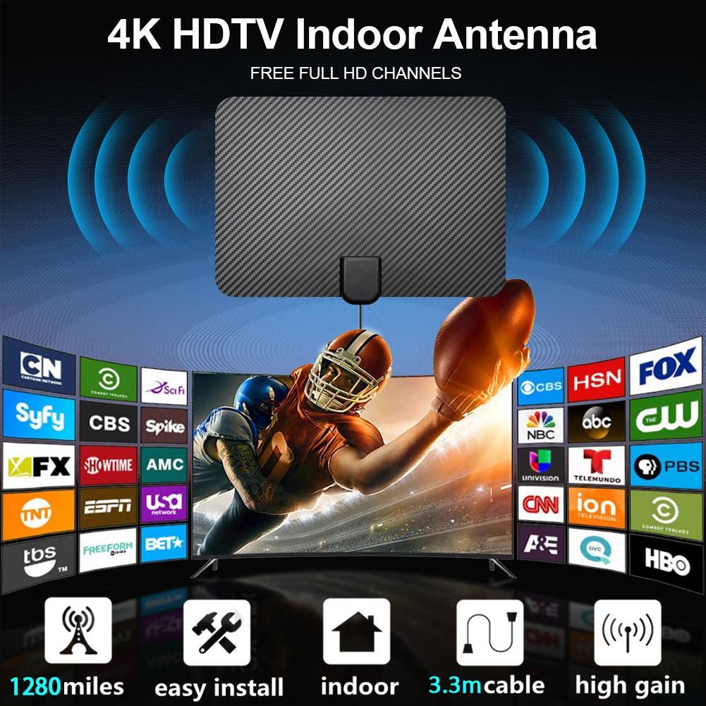 Indoor 2000 Miles Antenna Tv Digital HDTV Antenna Satellite Receiver With Amplifier Radius Aerial Fox Satellite Dish