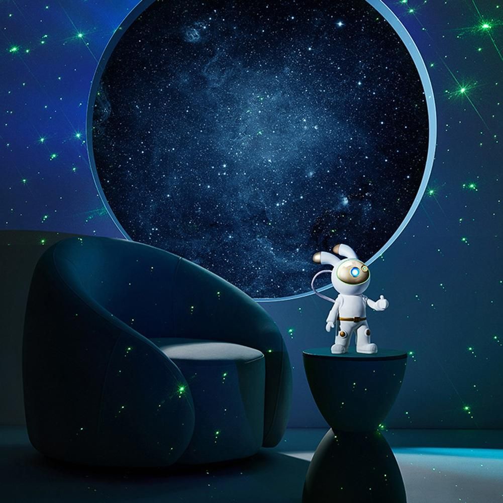 Space Rabbit Galaxy Projector Night Light Gift Starry Sky Star USB Led Bedroom Night Lamp Decoration Remote Control