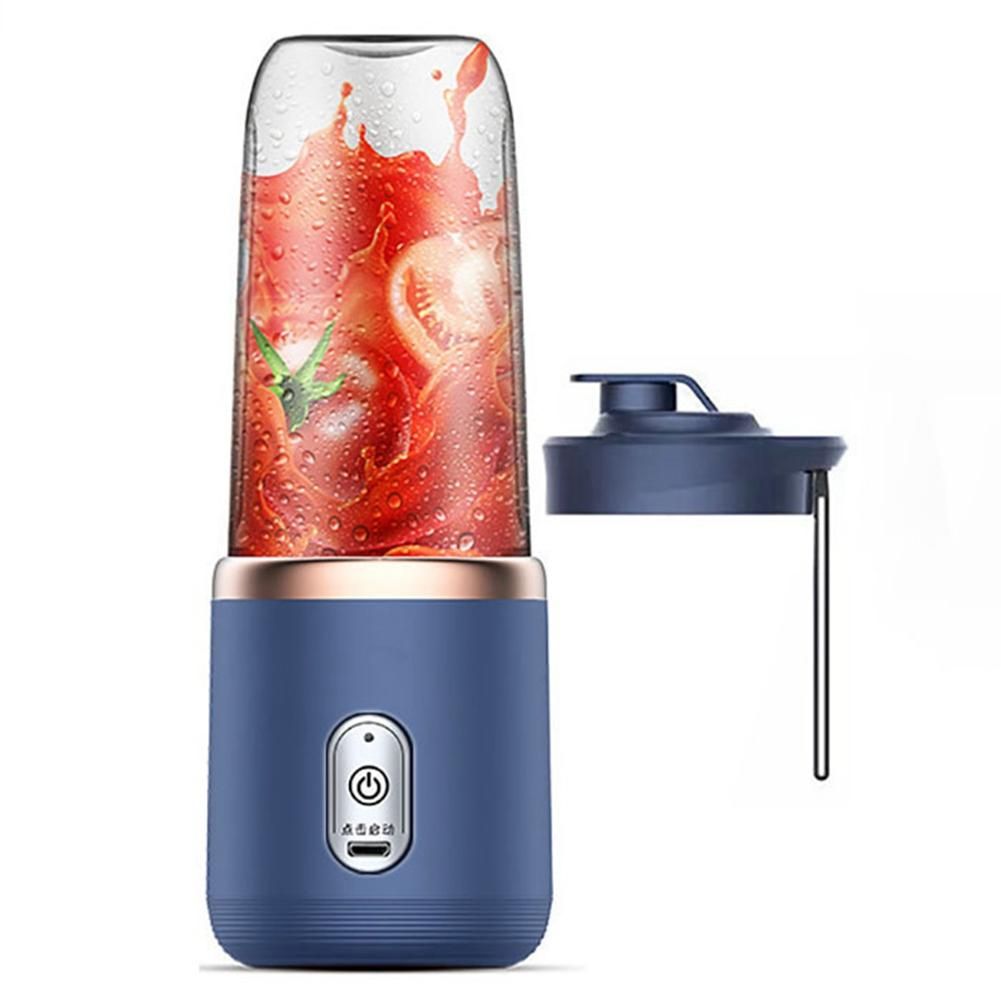 Portable Juicer Blender 400Ml Electric Fruit Juicer USB Charging Lemon Orange Fruit Juicing Cup Smoothie Blender Blue A