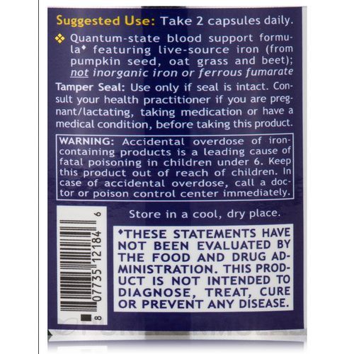 Iron 60 Capsules From Organic Kelp, Organic Irish Moss And Organic Beet
