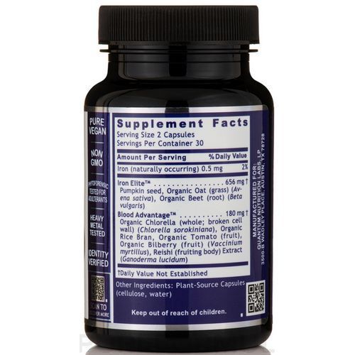 Iron 60 Capsules From Organic Kelp, Organic Irish Moss And Organic Beet