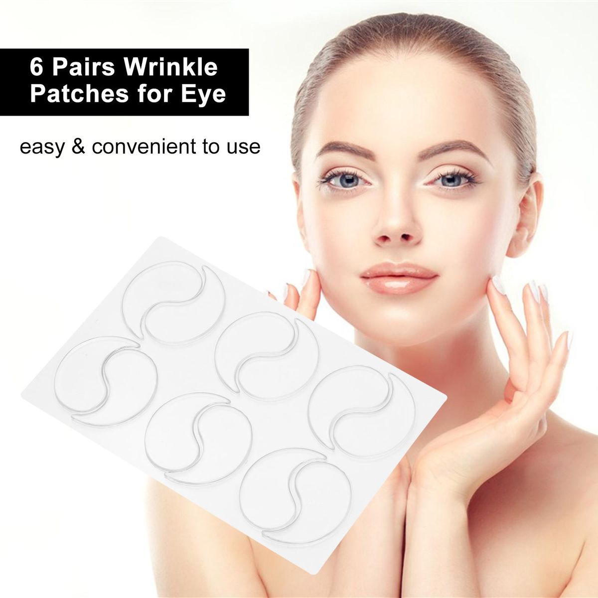Wrinkle Patches for Eye 6 Pairs Wrinkle Remover Strips for Smoothing Eye Wrinkles Reusable Facial Wrinkle Patches Anti Wrinkle Treatment Overnight