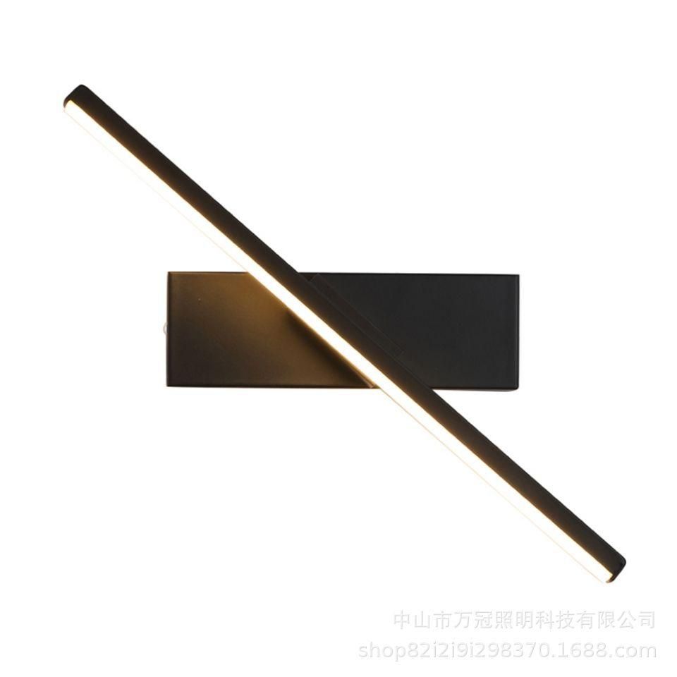 Nordic Modern Simple Creative Bedroom Bedside Lamp Personality Creative Rotating Wall Lamp warm light White-30