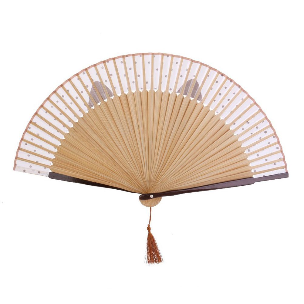 Hand Gift Fan Bamboo Art Fan Cat Crafts Cartoon Girls Decor Silk Hand Cat Folding Painted Wall